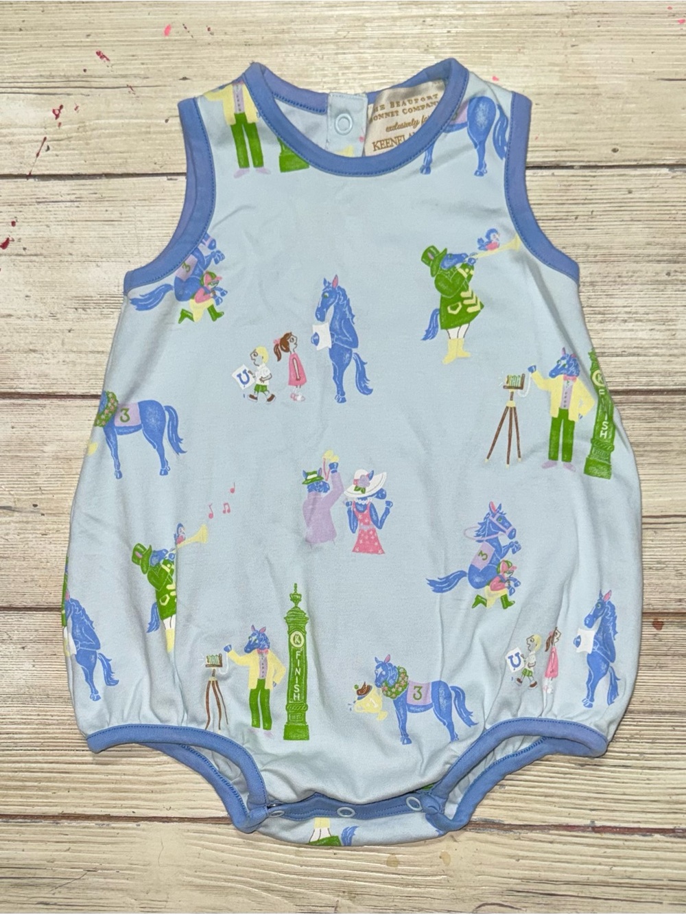 HTF Beaufort Bonnet Company x Keeneland Kentucky Derby Patton Play bubble 6-12m